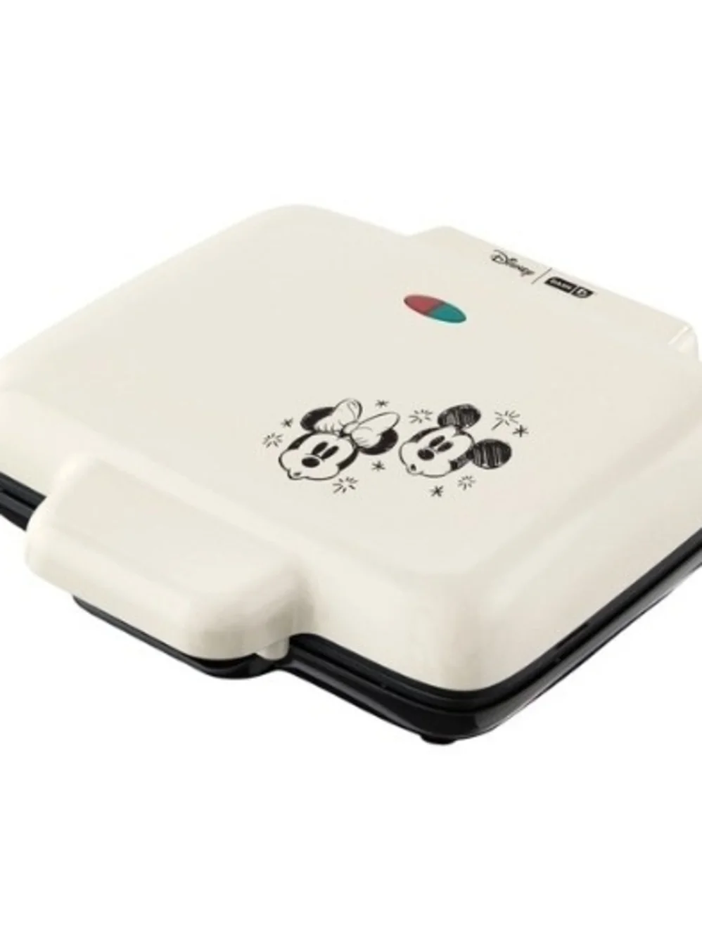 Disney Cream Waffle Maker with Mickey & Minnie Artwork